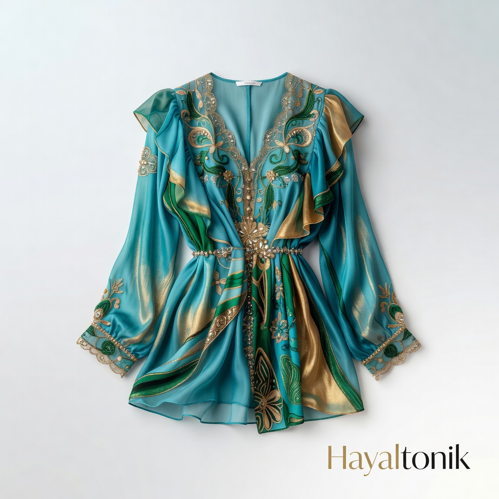 Şık Şifon Pijama Üstü